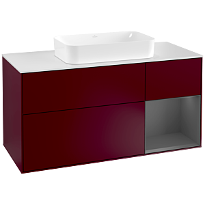 Villeroy and Boch Finion Villeroy and Boch Finion F301GKHB 120cm, cover plate matt white, shelf on the right anthracite matt, Peony Matt