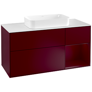 Villeroy et Boch Finion Villeroy et Boch F301HBHB 120cm, plaque de finition blanc mat, étagère à droite Peony , Peony Matt