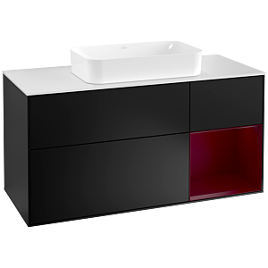 Villeroy and Boch Finion Villeroy and Boch Finion F301HBPD 120cm, cover plate white matt, shelf on the right Peony , black matt lacquer