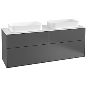 Villeroy et Boch Finion Villeroy et Boch F31100GK 160x60,3cm, plaque de finition blanc mat, anthracite mat