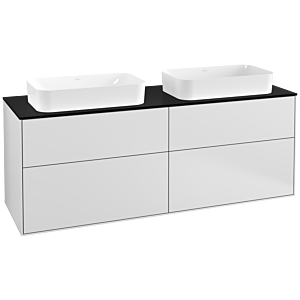 Villeroy et Boch Finion Villeroy et Boch F31200MT 160x60.3cm, plaque de finition noir mat, laqué blanc mat