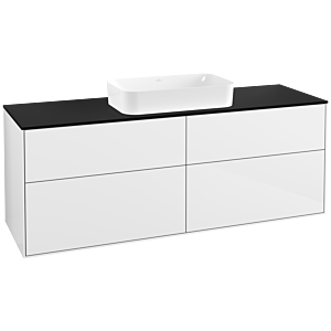 Villeroy et Boch Finion Villeroy et Boch F32200GF 160x60,3cm, plaque de finition noir mat, laqué blanc brillant