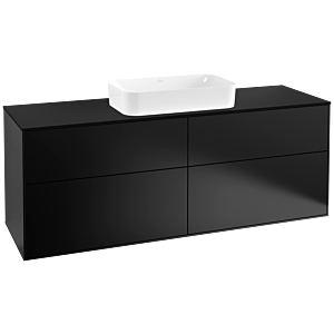 Villeroy et Boch Finion Villeroy et Boch F32200PD 160x60.3cm, plaque de finition noir mat, laqué noir mat