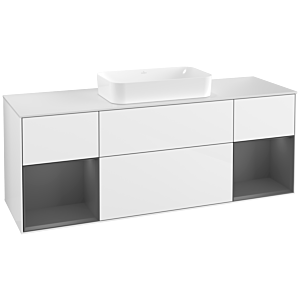 Villeroy and Boch Finion Villeroy and Boch Finion F331GKGF 160x60.3cm, cover plate matt white, shelves anthracite matt lacquer, glossy white lacquer