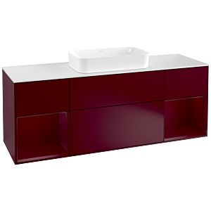 Villeroy und Boch Finion Waschtischunterschrank F331HBHB 160x60,3cm, Abdeckplatte white matt, Regale Peony matt lacquer, Peony Matt