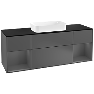 Villeroy and Boch Finion Villeroy and Boch Finion F332GKGK 160x60.3cm, black matt top, matt anthracite lacquer shelves, matt anthracite