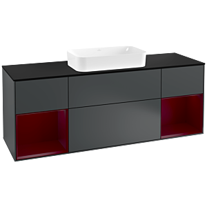 Villeroy and Boch Finion Villeroy and Boch Finion F332HBHG 160x60.3cm, cover plate matt black, shelves Peony matt lacquer, Midnight Blue Matt Lacquer