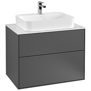 Villeroy und Boch Finion Waschtischunterschrank G34100GK 80x60,3cm, Emotion, Abdeckplatte white matt, Anthracite matt