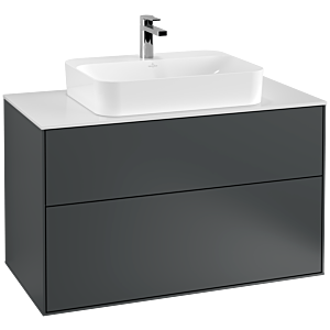 Villeroy und Boch Finion Waschtischunterschrank F35100HG 100x60,3cm, Abdeckplatte white matt, Midnight Blue Matt Lacquer