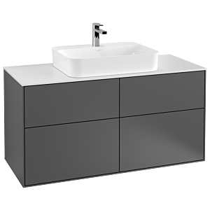 Villeroy et Boch Finion Villeroy et Boch G38100GK 120x60,3cm, Emotion, plaque de finition blanc mat, anthracite mat