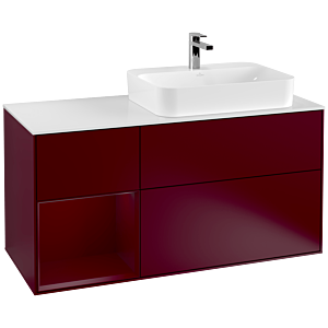 Villeroy and Boch Finion Villeroy and Boch Finion F391HBHB 120cm, cover plate matt white, shelf on the left Peony , Peony Matt