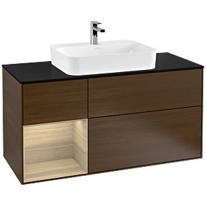 Villeroy and Boch Finion Villeroy and Boch Finion F412PCGN 120cm, cover plate black matt, shelf left Oak Veneer , Oak Veneer veneer