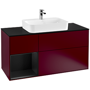 Villeroy and Boch Finion Villeroy and Boch Finion F412PDHB 120cm, cover plate black matt, shelf left black matt lacquer, Peony Matt