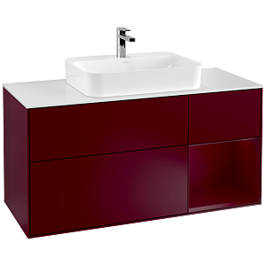 Villeroy and Boch Finion Villeroy and Boch Finion F421HBHB 120cm, cover plate matt white, shelf on the right Peony , Peony Matt