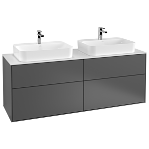 Villeroy et Boch Finion Villeroy et Boch F43100GK 160x60,3cm, plaque de finition blanc mat, anthracite mat