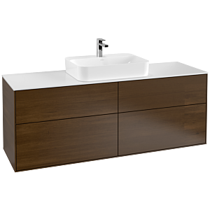 Villeroy und Boch Finion Waschtischunterschrank F44100GN 160x60,3cm, Abdeckplatte white matt, Walnut veneer