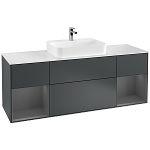 Villeroy and Boch Finion Villeroy and Boch Finion F451GKHG 160x60.3cm, cover plate matt white, shelves anthracite matt lacquer, Midnight Blue Matt Lacquer