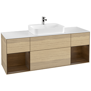 Villeroy and Boch Finion Villeroy and Boch Finion F451GNPC 160x60.3cm, cover plate matt white, shelves Walnut veneer, Oak Veneer