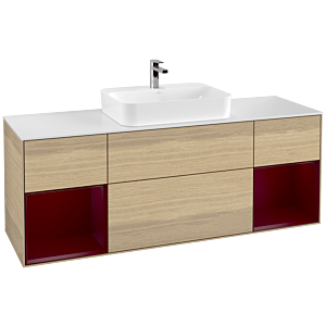 Villeroy and Boch Finion Villeroy and Boch Finion F451HBPC 160x60.3cm, cover plate matt white, shelves Peony matt lacquer, Oak Veneer