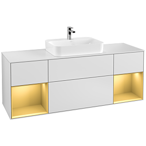 Villeroy and Boch Finion Villeroy and Boch Finion F451HFMT 160x60.3cm, cover plate white matt, shelves gold matt lacquer, white matt lacquer