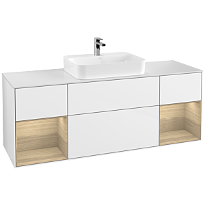 Villeroy and Boch Finion Villeroy and Boch Finion F451PCGF 160x60.3cm, cover plate matt white, shelves Oak Veneer , glossy white lacquer
