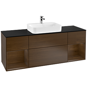 Villeroy and Boch Finion Villeroy and Boch Finion F452GNGN 160x60.3cm, cover plate black matt, shelves Walnut veneer, Walnut veneer