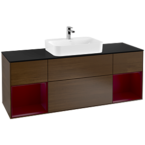 Villeroy and Boch Finion Villeroy and Boch Finion F452HBGN 160x60.3cm, cover plate black matt, shelves Peony matt lacquer, Peony veneer