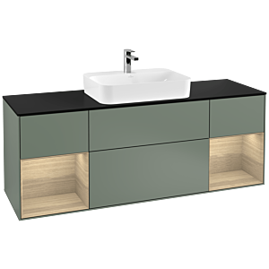Villeroy and Boch Finion Villeroy and Boch Finion F452PCGM 160x60.3cm, cover plate black matt, shelves Oak Veneer , Olive Matt Lacquer