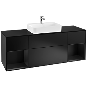 Villeroy and Boch Finion Villeroy and Boch Finion F452PDPD 160x60.3cm, cover plate black matt, shelves black matt lacquer, black matt lacquer