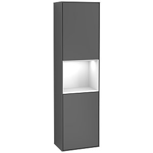 Villeroy and Boch Finion cabinet F460GFGK 41.8x151.6x27cm, left, shelf Glossy white lacquer, Anthracite matt