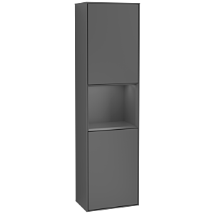 Villeroy und Boch Finion Hochschrank F460GKGK 41,8x151,6x27cm, links, Regal Anthracite Matt Lacquer, Anthracite matt