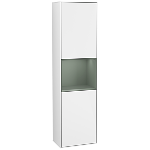 Villeroy et Boch armoire Finion F460GMGF 41.8x151.6x27cm, gauche, étagère Olive Matt Lacquer , laqué blanc brillant
