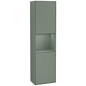 Villeroy und Boch Finion Hochschrank F460GMGM 41,8x151,6x27cm, links, Regal Olive Matt Lacquer, Olive Matt Lacquer
