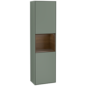Villeroy et Boch armoire Finion F460GNGM 41.8x151.6x27cm, gauche, étagère Walnut Veneer , Olive Matt Lacquer