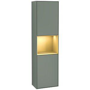 Villeroy and Boch Finion cabinet F460HFGM 41.8x151.6x27cm, left, shelf Gold Matt Lacquer, Olive Matt Lacquer