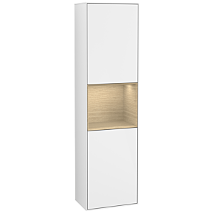 Villeroy et Boch armoire Finion F460PCGF 41.8x151.6x27cm, gauche, étagère Oak Venerr, laqué blanc brillant