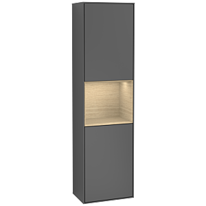 Villeroy et Boch armoire Finion F460PCGK 41.8x151.6x27cm, gauche, étagère Oak Venerr, anthracite mat