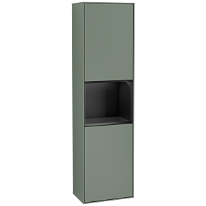 Villeroy und Boch Finion Hochschrank F460PDGM 41,8x151,6x27cm, links, Regal Black Matt Lacquer, Olive Matt Lacquer