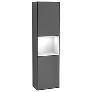 Villeroy and Boch Finion cabinet F470GFGK 41.8x151.6x27cm, right, shelf Glossy white lacquer, Anthracite matt