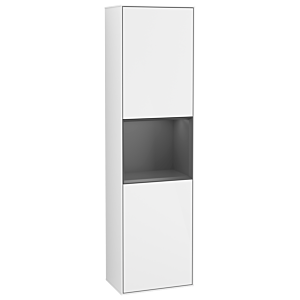 Villeroy und Boch Finion Hochschrank F470GKGF 41,8x151,6x27cm, rechts, Regal Anthracite Matt Lacquer, Glossy white lacquer