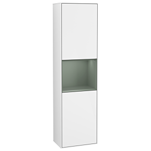 Villeroy et Boch armoire Finion F470GMGF 41.8x151.6x27cm, droite, étagère Olive Matt Lacquer , laqué blanc brillant