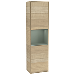 Villeroy und Boch Finion Hochschrank F470GMPC 41,8x151,6x27cm, rechts, Regal Olive Matt Lacquer, Oak Veneer