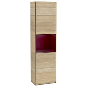 Villeroy and Boch Finion cabinet F470HBPC 41.8x151.6x27cm, right, shelf Peony Matt Lacquer, Oak Veneer