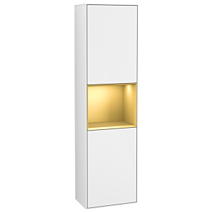 Villeroy et Boch armoire Finion F470HFGF 41.8x151.6x27cm, droite, étagère Gold Matt Lacquer, Glossy white laquer