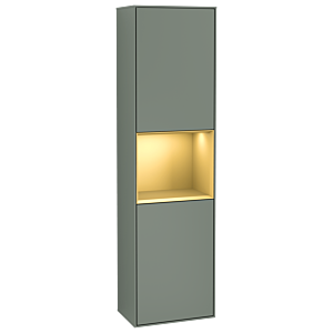 Villeroy und Boch Finion Hochschrank F470HFGM 41,8x151,6x27cm, rechts, Regal Gold Matt Lacquer, Olive Matt Lacquer