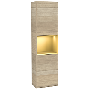 Villeroy et Boch armoire Finion F470HFPC 41.8x151.6x27cm, droite, étagère Gold Matt Lacquer, Oak Veneer