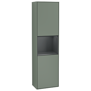 Villeroy und Boch Finion Hochschrank F470HGGM 41,8x151,6x27cm, rechts, Regal Midnight Blue Matt Lacquer, Olive Matt Lacquer
