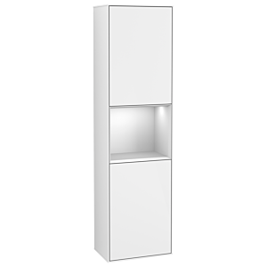 Villeroy et Boch armoire Finion F470MTGF 41.8x151.6x27cm, droite, étagère laqué blanc mat, laqué blanc brillant