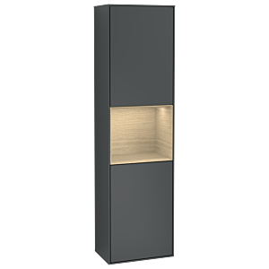 Villeroy et Boch armoire Finion F470PCHG 41.8x151.6x27cm, droite, étagère Oak Venerr, Midnight Blue Matt Lacquer
