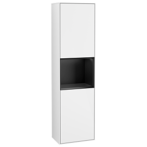 Villeroy et Boch armoire Finion F470PDGF 41.8x151.6x27cm, droite, étagère laqué noir mat, laqué blanc brillant